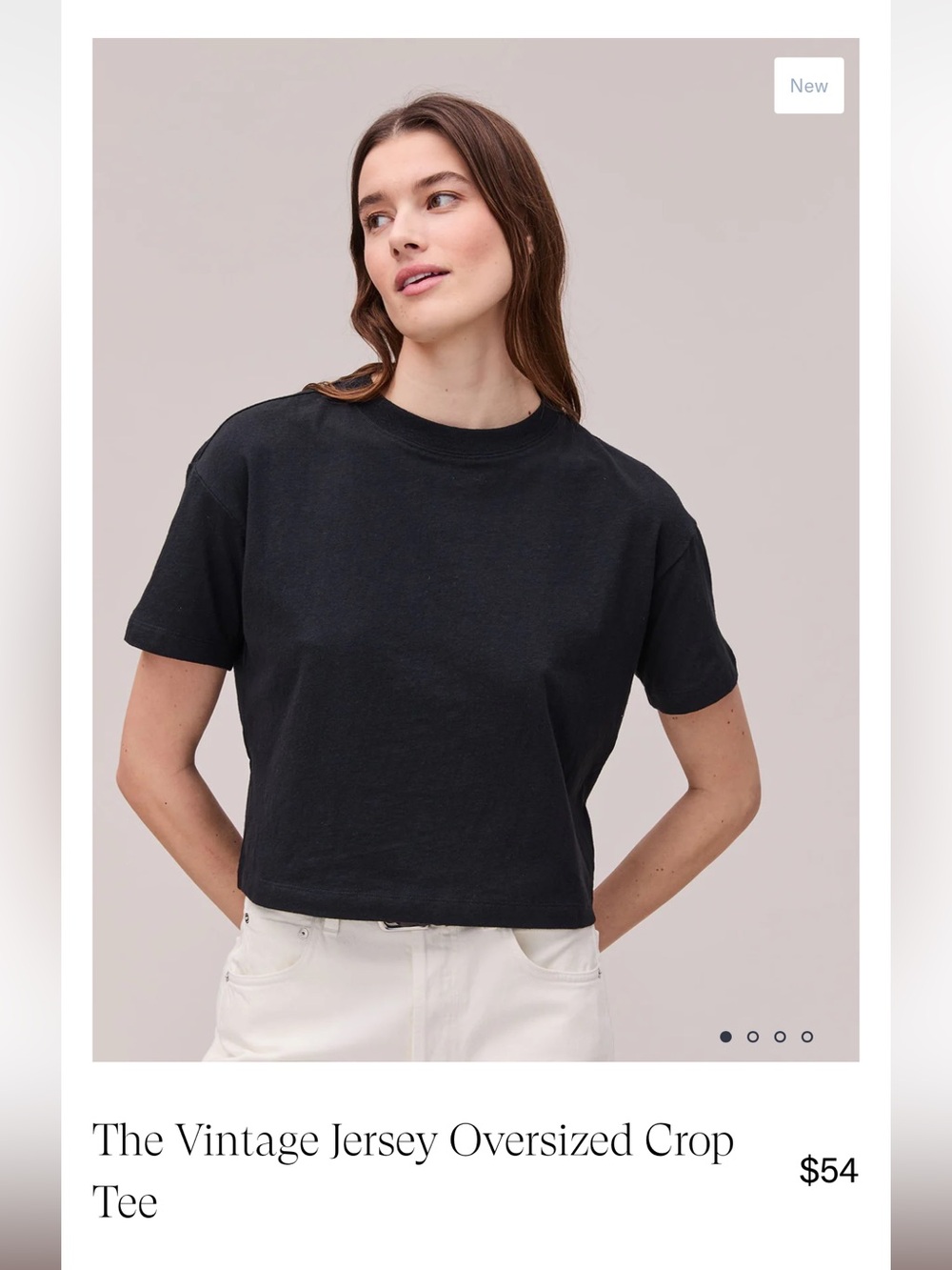Richer Poorer Vintage Jersey Oversized Crop Tee L, Black